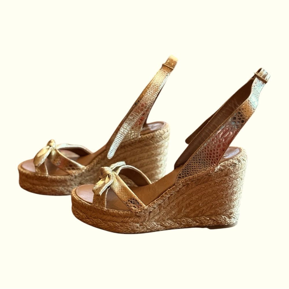Tabitha Simmons Wedge Platform metallic sandal - Picture 2 of 5